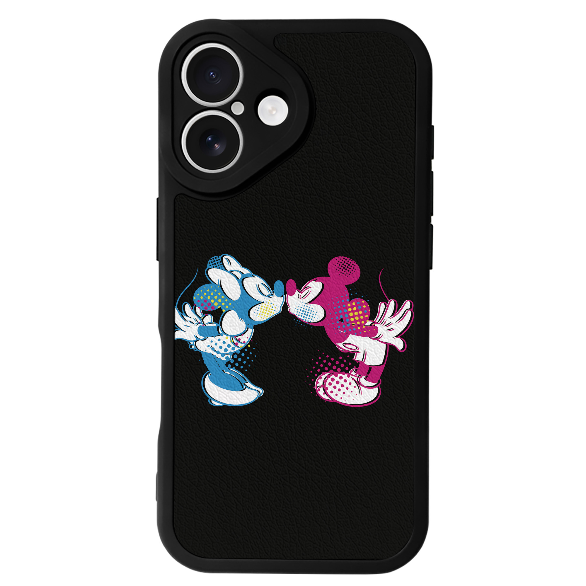（画像用） ミッキーマウス Mickey Mouse 【iPhone 16シリーズ対応】シリコンスマホケース（レザー調） 材質：シリコン
